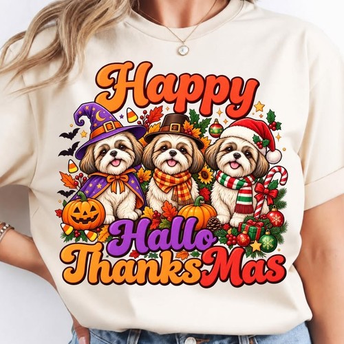 Shih tzu happy hallothanksmas - shih,