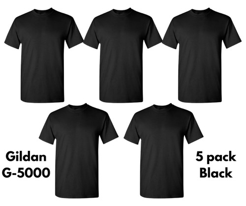 Gildan black solid - gildan, (5-pack)