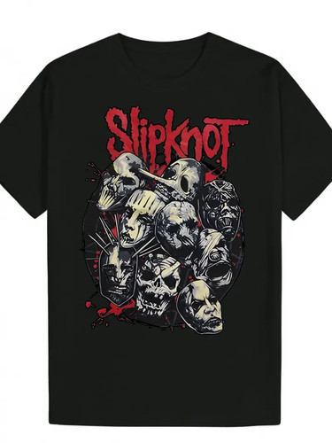Black polyester men slipknot - black,